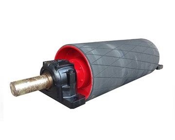 Diamond Rubber Lagged Drum Pulley Belt Conveyor Head Pulley For Anti Slip Performance