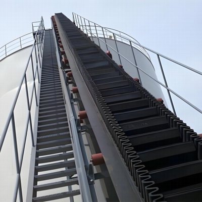 Harga yang bagus Sudut Tinggi Cleated Industrial Belt Conveyor Mining Steep Incline Belt Conveyor daring